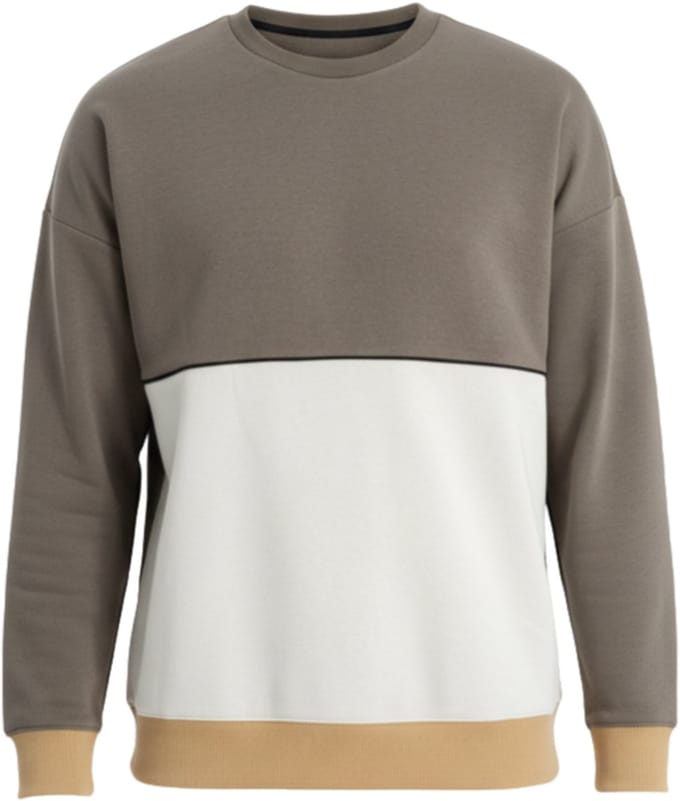 OMBRE Sweater - Katoen - Lange Mouw - Effen Donkerbruin M