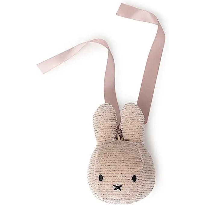 Nijntje kerst hanger, formaat 12 cm, kleur glitter / roze