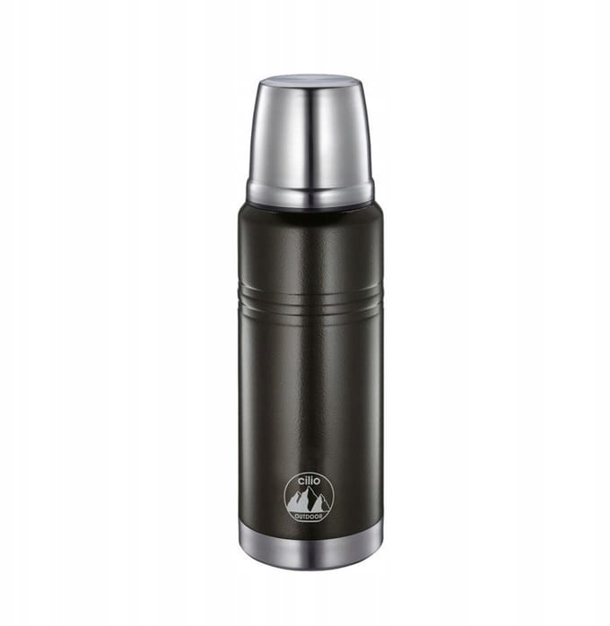 Cilio Thermoskan RVS 0,75L Zwart - Houdt Dranken Lang Warm/Koud