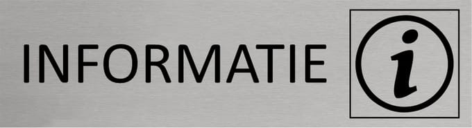 CombiCraft Aluminium deurbordje Informatie 165x45mm - per stuk