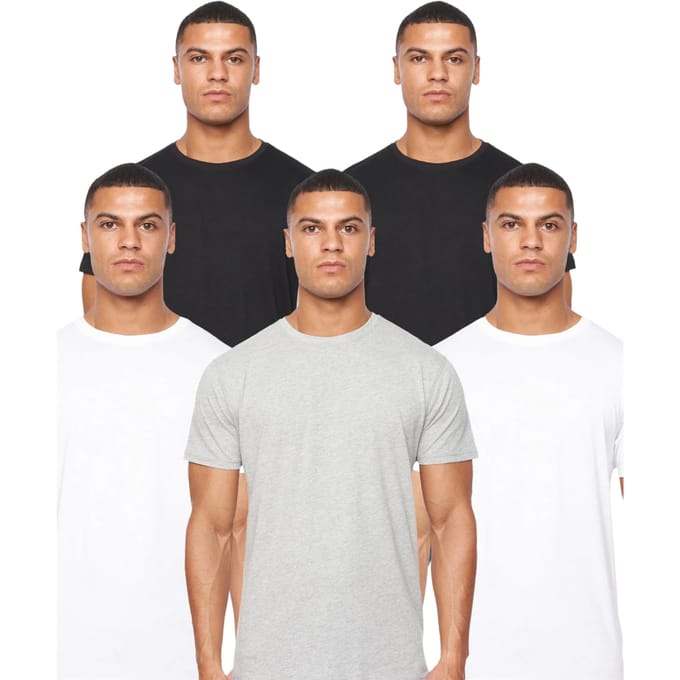 Duck and Cover Heren Caplaz Effen T-Shirt (Set van 5) (Veelkleurig)