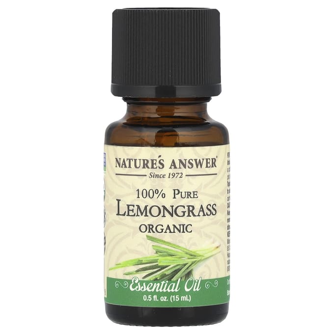 Nature'S Answer, Organic Essential Oil, 100% Pure Lemongrass, 0.5 Fl Oz (15 Ml)