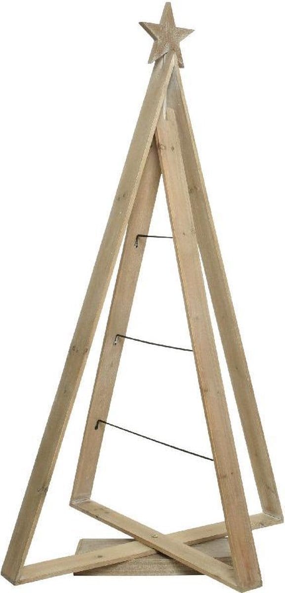 Snowflake Kerstboom hout metalen lijnen 114x22x64