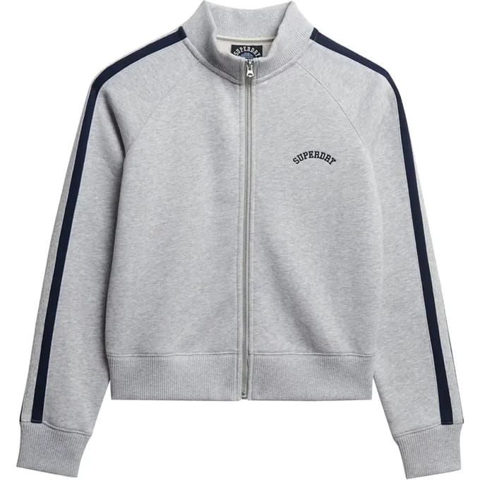 Superdry Athletic Essentials Logo Trainingsjack Light Grey Grootte: 40