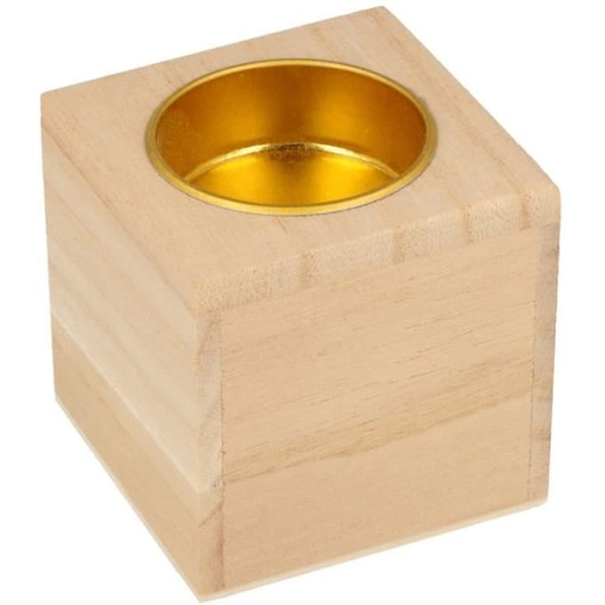 Artemio 6 houten kaarsenhouders 6x6 cm