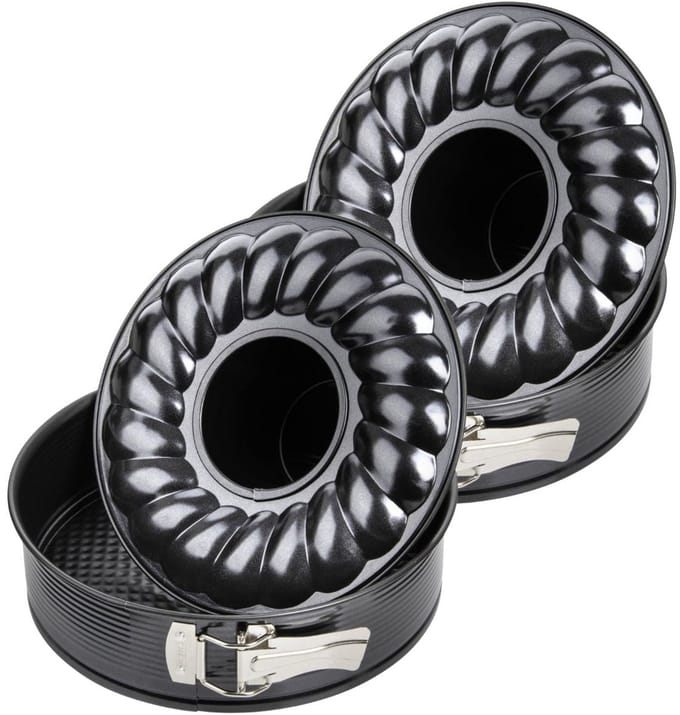Set van 2 Bakvormen voor taart en savarin met dubbele bodem 28 cm Zenker Black Metallic