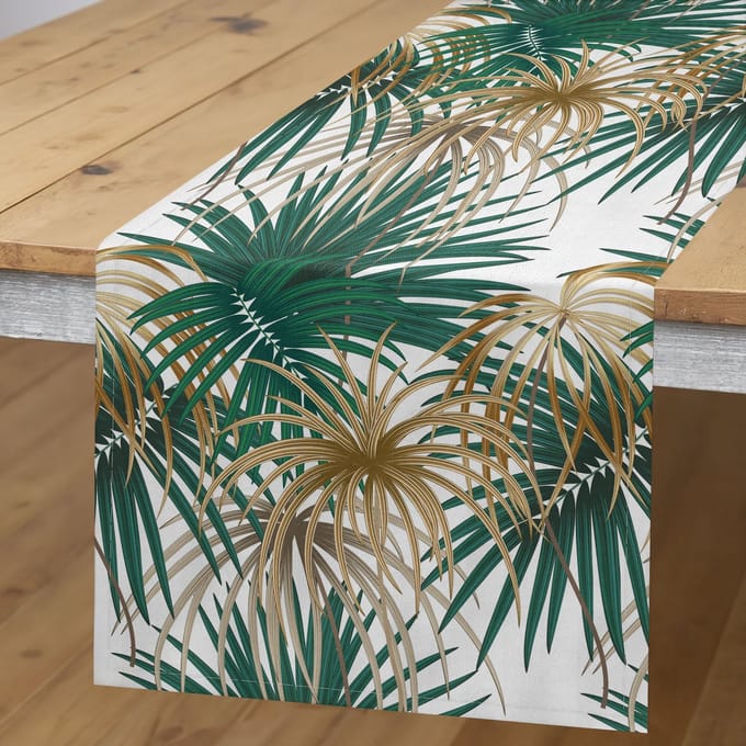 ABAKUHAUS Junglebladeren Tafelloper – Kitz Tan – 40×225 cm