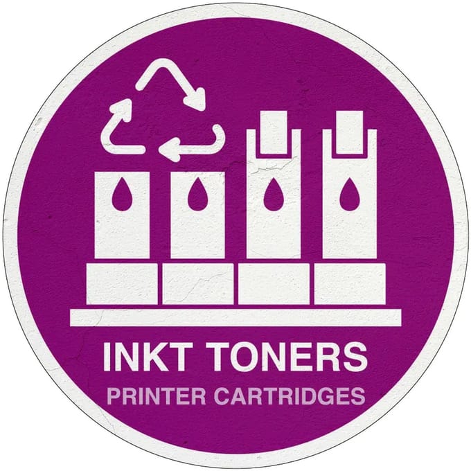 Inkt toners afval bord | Sign Again materiaal | 40 cm