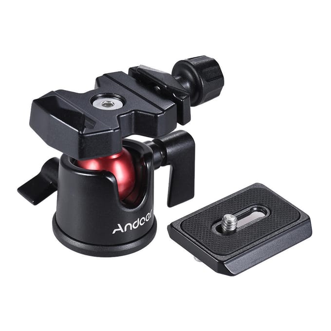 Mini rotule de trépied avec tête de trépied à plaque à dégagement rapide pour Canon Nikon black