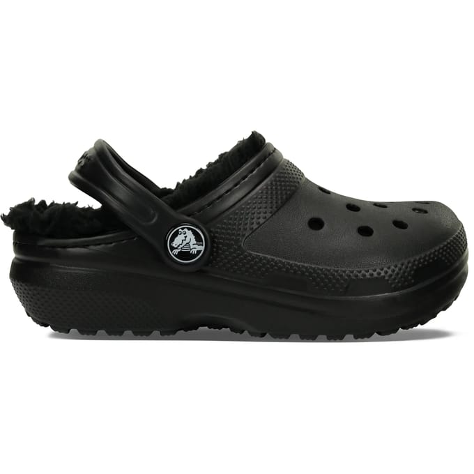 Crocs Classic Lined Clog T - Kinderen - Clogs - Zwart/Zwart - Maat 24/25