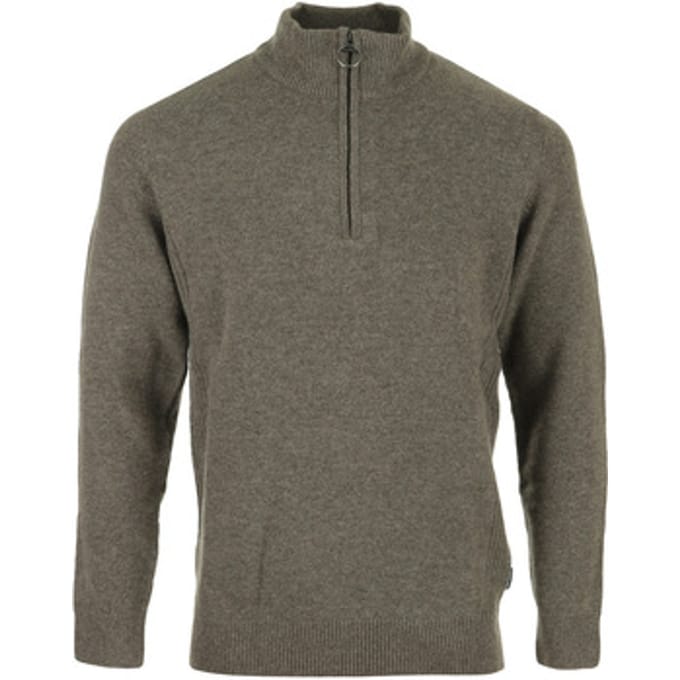 Barbour Half Zip Trui Wol Taupe - Maat S - Heren - Quarter zip