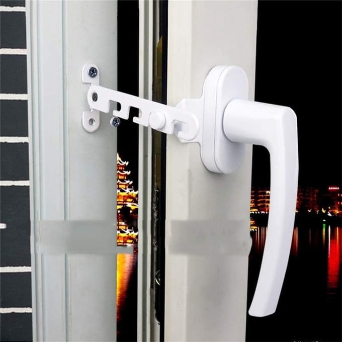 Raamgreep - Raamslot - Veiligheid Ramen - Aluminium Legering - 130mm Mast - Wit