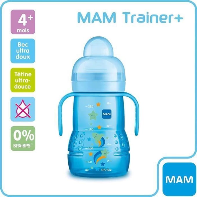 MAM Repas Overgangsfles +4m Espace Bleu 220ml blauw