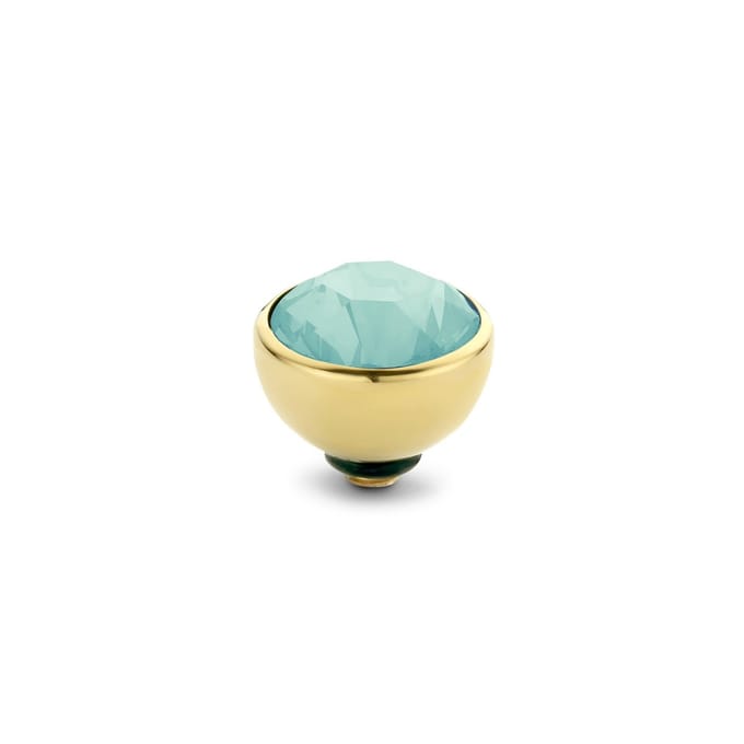 MelanO Twisted Zirkonia Zetting - goudkleurig/Turquiose - 6mm