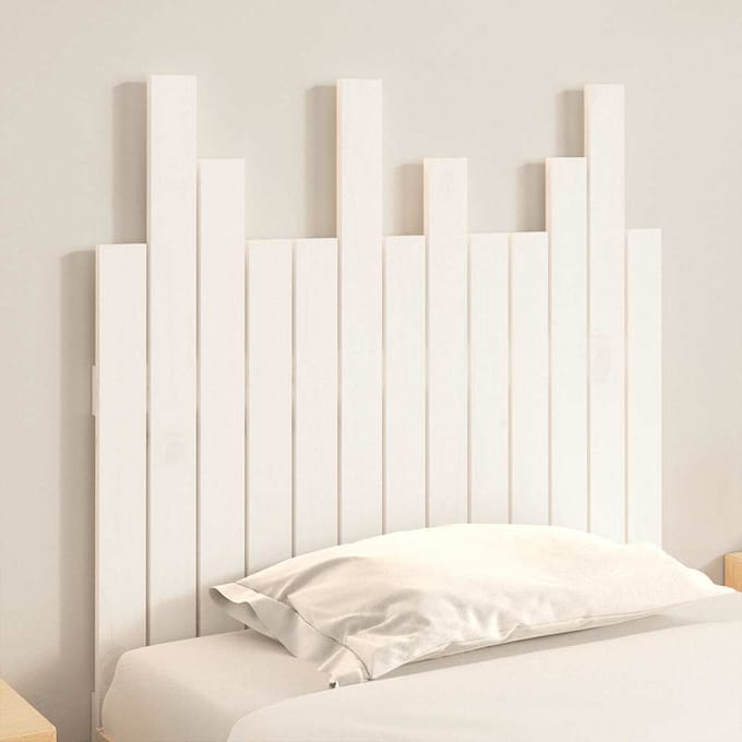 vidaXL - Hoofdbord - wandmontage - 82,5x3x80 - cm - massief - grenenhout - wit