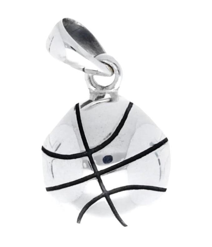 Zilveren Basketbal kettinghanger