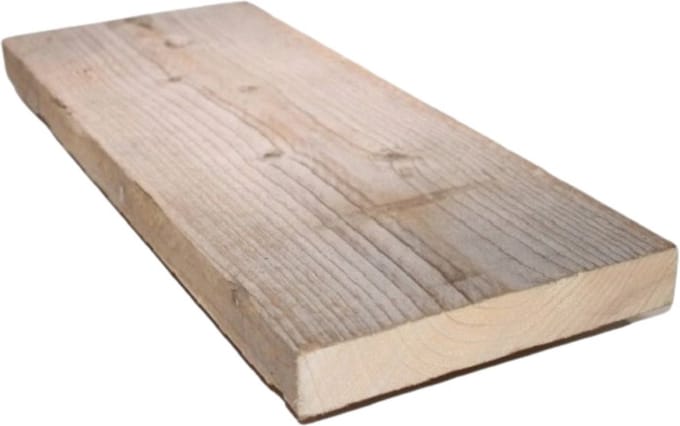 Steigerhouten plank 60cm - 2X Geschuurd - Steigerplank - Houten Wandplank - Boekenplank