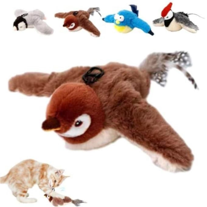 Jouet électronique interactif pour chat, oiseau volant, simulation d'animal de compagnie, moineau