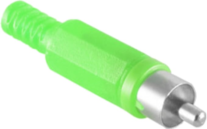 Tulp (m) audio/video connector - plastic / groen