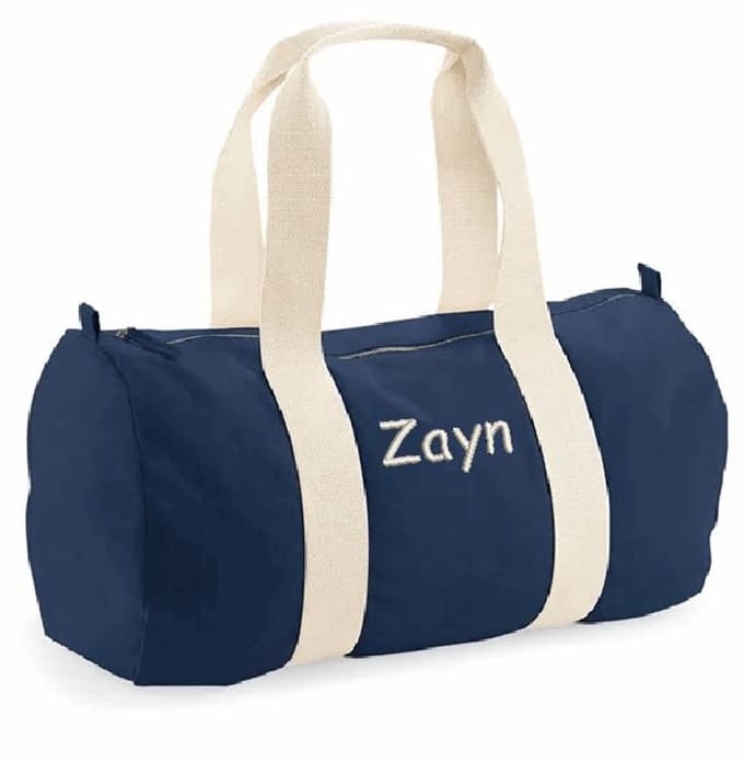Sport/Reistas d,blauw met geborduurde naam