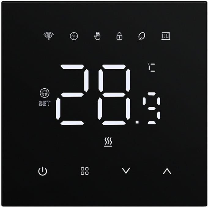 Smart WiFi-thermostaat voor elektrische vloerverwarming, compatibel met Tuya, model WT410-16A