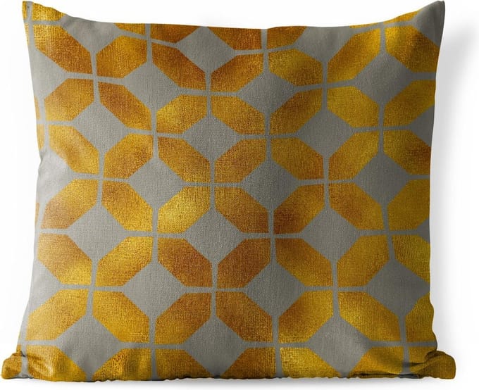 Buitenkussen Weerbestendig - Patronen - Goud - Luxe - 50x50 cm