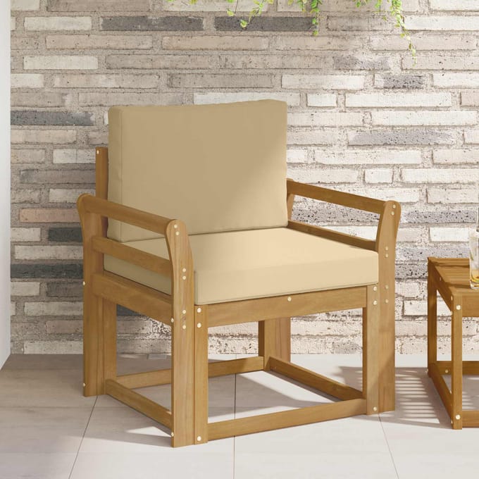 vidaXL - Buitensofa - Polyester - Wit - En - Beige