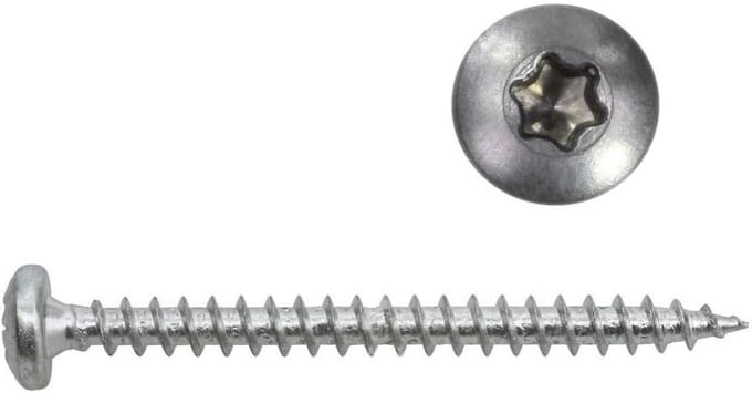 Panhead Schroeven RVS 5x80 mm - 100 Stuks Volledig Draad Houtschroeven Torx