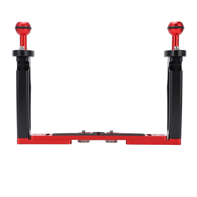Dubbele Handgreep Tray Stabilisator Rig Duiken Onderwater Camera Behuizing Case Tray Mount black