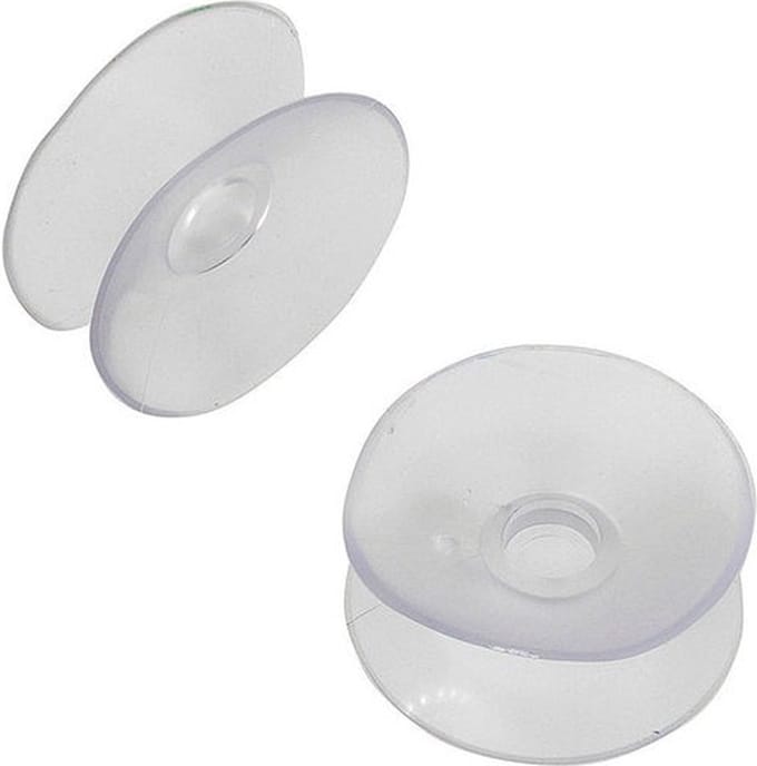 2x Dubbele zuignap - 31mm - Transparant