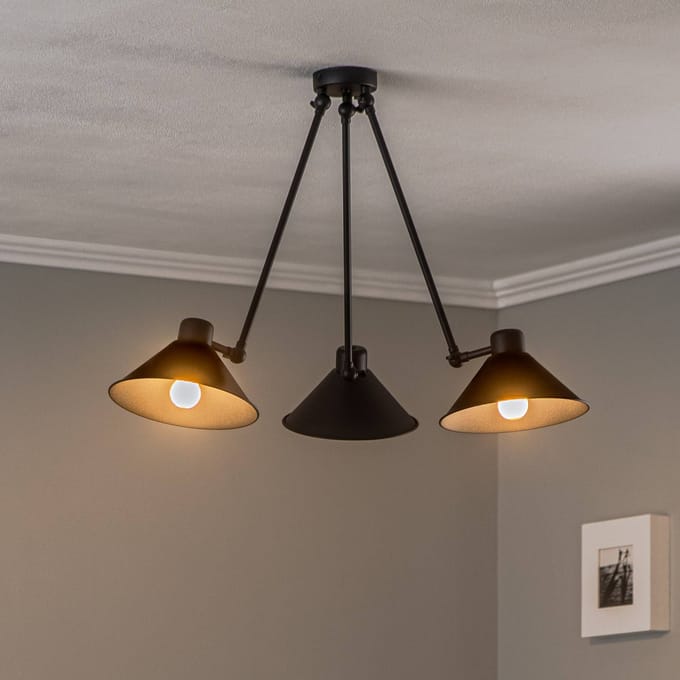 Argon Hanglamp Alan, bewegelijk, zwart, 3-lamps