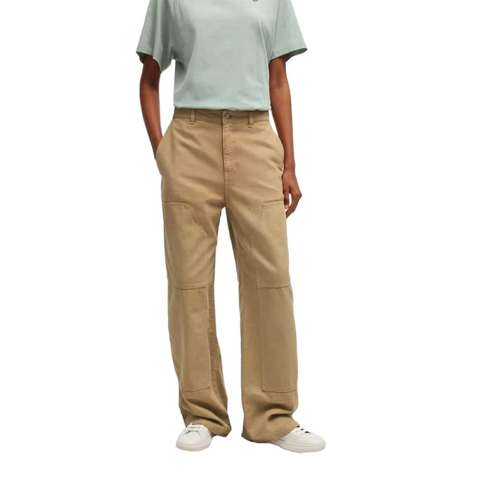 Hugo Hacarpe cargo-broek met rechte pijpen voor dames (Beige)