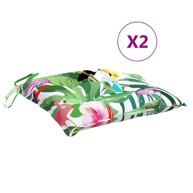 vidaXL - Stoelkussens - 2 - st - 40x40x7 - cm - stof - meerkleurig