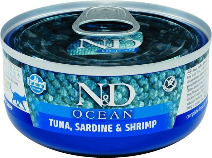 Farmina N&D Kat Ocean Tonijn, Sardines & Garnalen Adult 80 gram