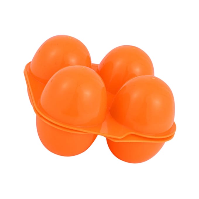 Vierkante Eierdozen voor 4 Eieren Herbruikbare Plastic Eiercontainer Anti-Val Opbergdoos voor Thuisgebruik voor Buiten Kamperen orange