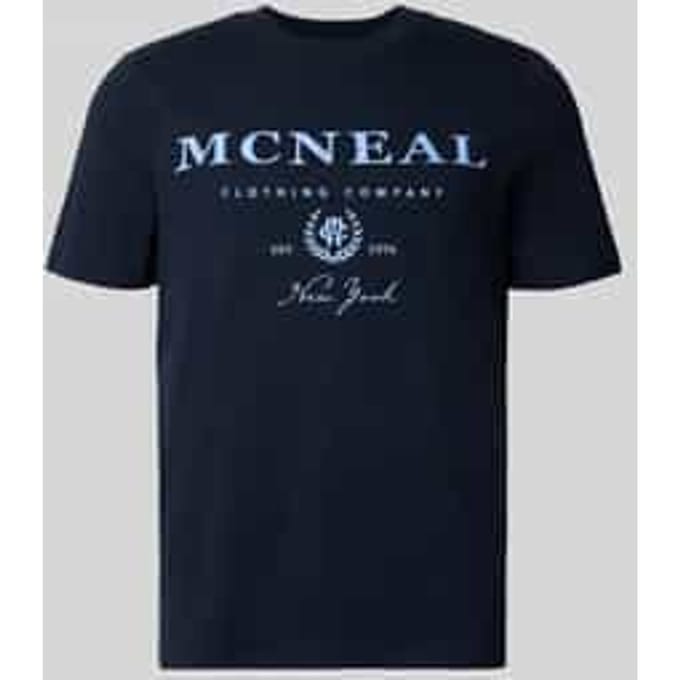 T-shirt met labelprint en ronde hals