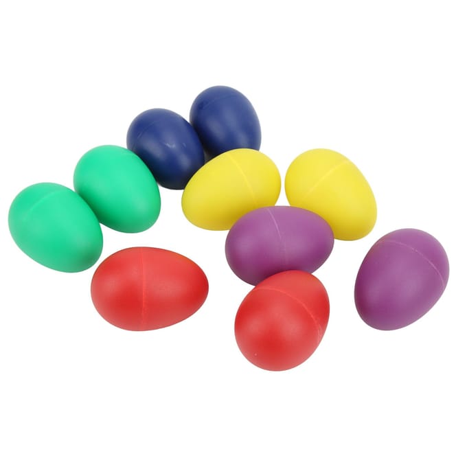 10 Stuks Mini Muzikale Eieren Kleurrijke Hand Plastic Ei Shakers Percussie Muziekinstrument Speelgoed multi