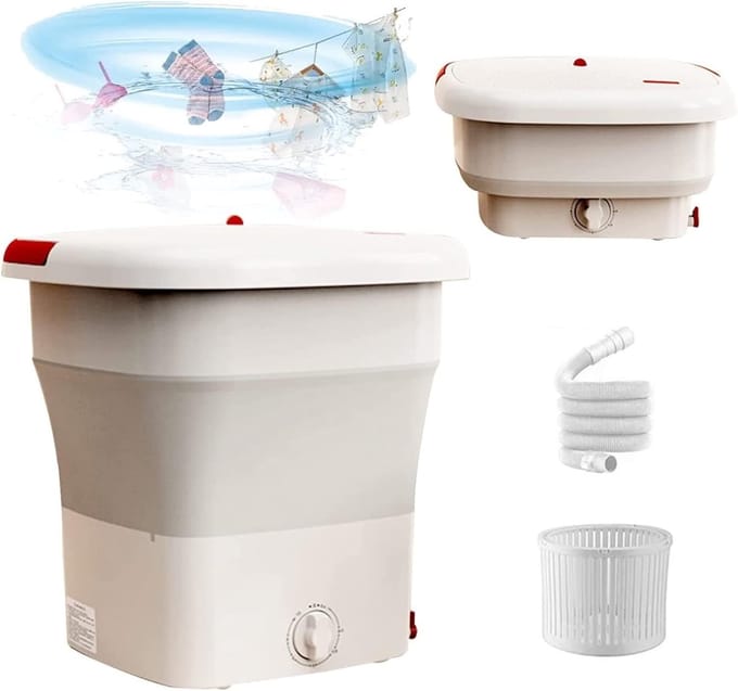 Elektrische Mini Wasmachine - Opvouwbaar Compact - Kleine Wasjes - Imitatie Handwas - 2 Kilo Capaciteit - Blauw