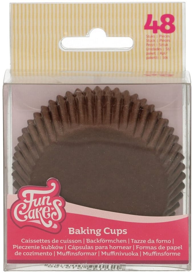 FunCakes Baking Cups - Bruin - 48 Stuks - Cupcake Vormpjes Papier