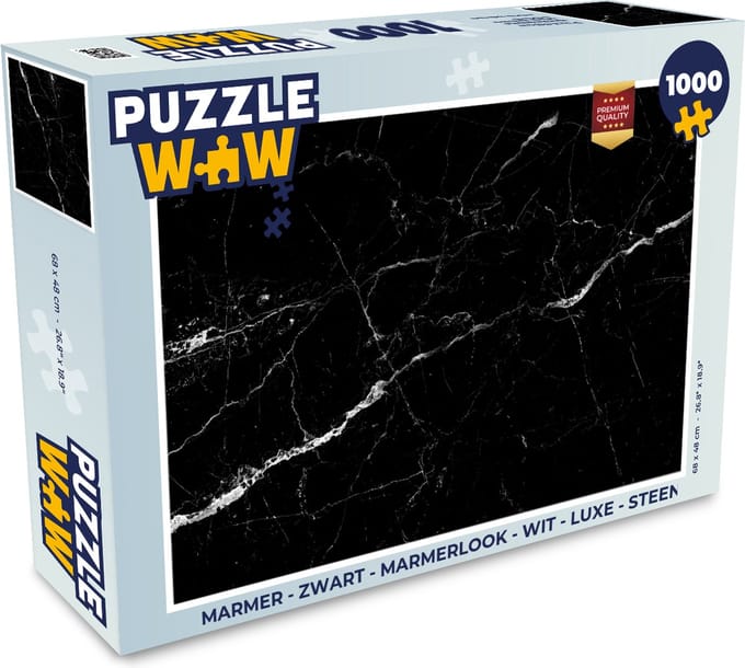 Puzzel Marmer look - Zwart - Luxe - Legpuzzel - Puzzel 1000 stukjes volwassenen