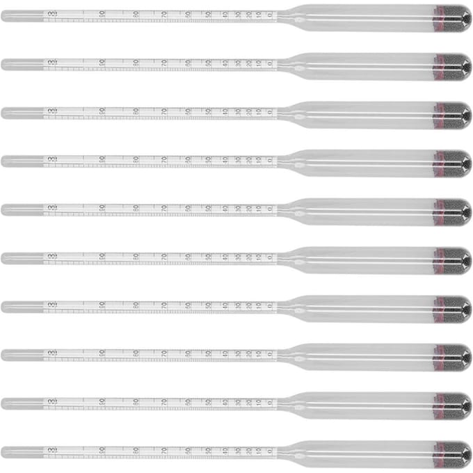 10 stuks Hydrometer Glas Bier Tester Wijnmeter Meetgereedschap Set Kit voor Thuis Brouwen 0 100 white