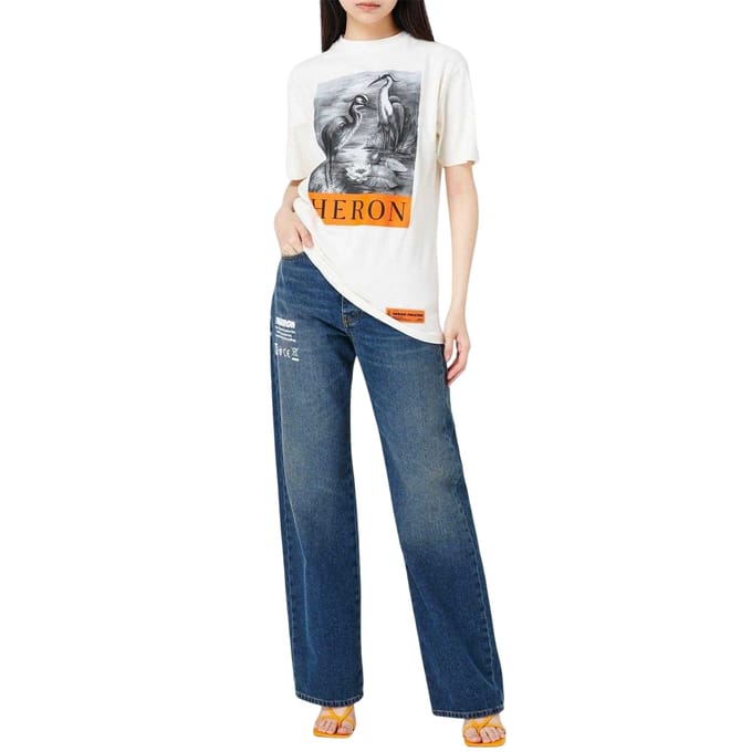 Heron Preston Dames/dames Logo Oversized T-shirt (Wit, Zwart)