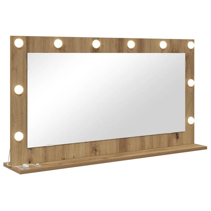 vidaXL - Make-up - Spiegel - Artisan - Eiken - 100 - x - 55 - x - 18 - cm - Rechthoekig