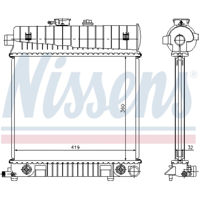 Radiator, motorkoeling NISSENS 62708A