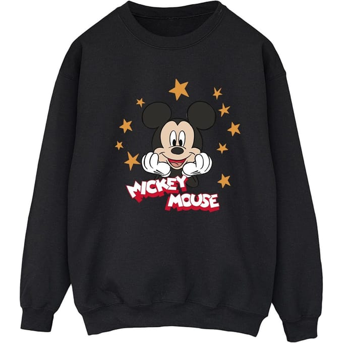 Disney Dames/Dames Mickey Mouse Sterren Sweatshirt (Zwart)
