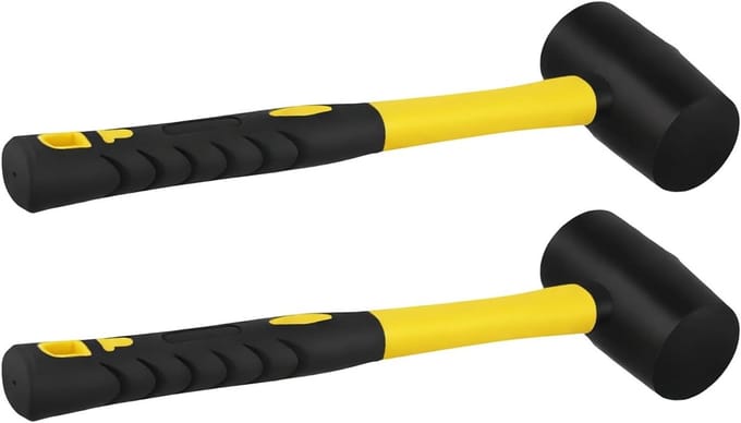 Rubberen hamer 16 oz, 260 x 95 mm, 450 g, 2-pack voor doe-het-zelf projecten, camping en houtbewerking