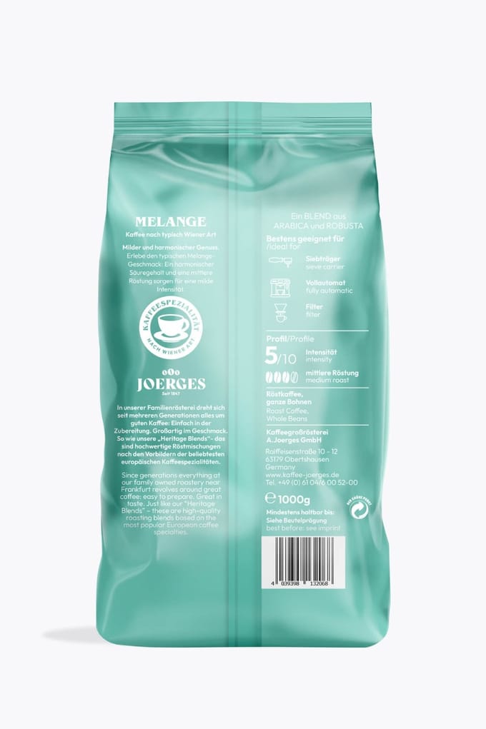 Joerges Heritage Melange - koffiebonen - 1 kilo