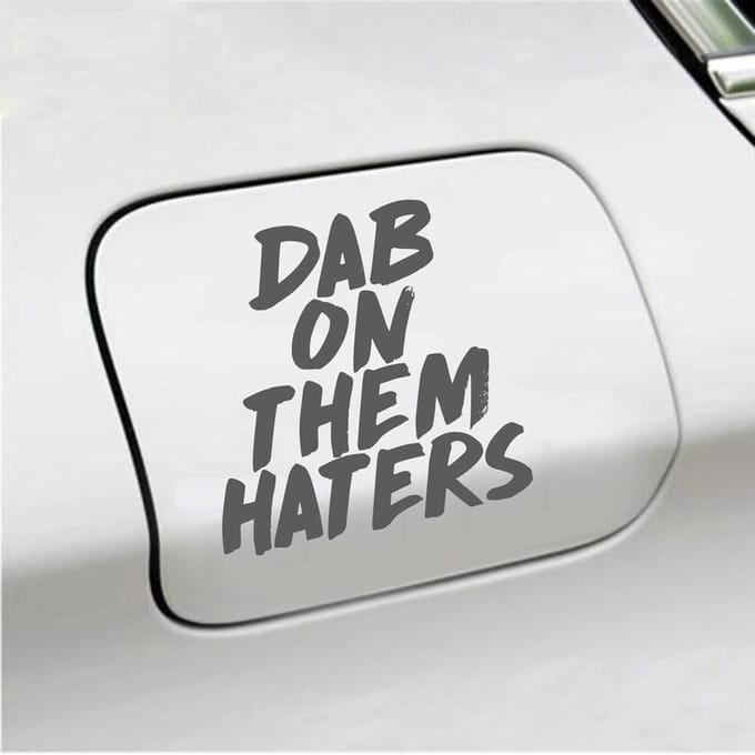 Bumpersticker - Dab On Them Haters - 10,9 X 10,7 - Antraciet