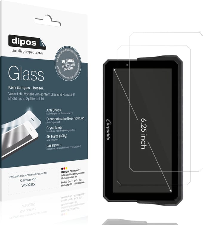dipos – 2x Pantserfolie geschikt voor Carpuride W602BS | 9H Screenprotector