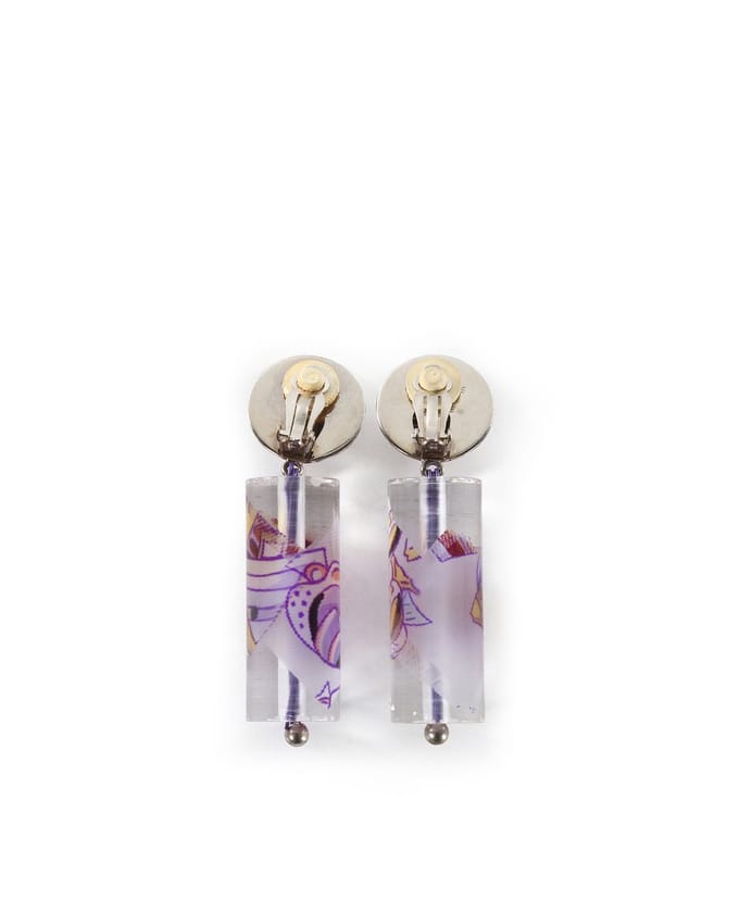 Hermès Multicolor Bijouterie Fantaisie Hars Dangle Oorbellen